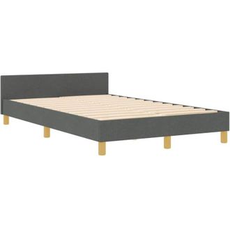 vidaXL Vidaxl - Estructura De Cama Con Cabecera Gris Oscuro 120 X 190 Cm Tela