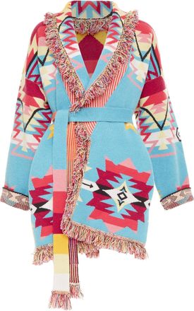 Alanui geometric Southwestern native jacquard cardigan coat