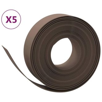 Berkfield Home Garden Edgings 5 pcs Brown 10 m 15 cm Polyethylene