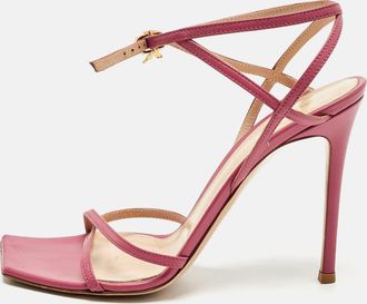 Gianvito Rossi Pink Leather Georgina Sandals