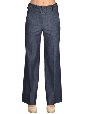 Incotex Dark Blue Wide-Leg High-Waist Trousers