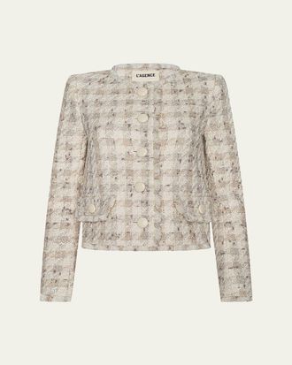 L'agence Zell Houndstooth Tweed Jacket
