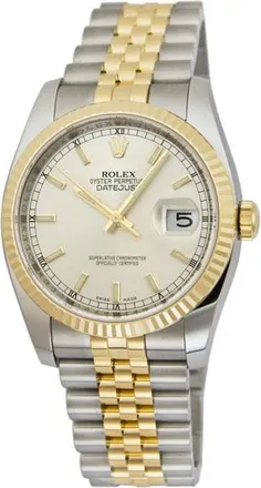 Rolex Pre-owned Rolex Datejust Automatic Chronometer Silver Dial Mens Watch 116233 SSJ