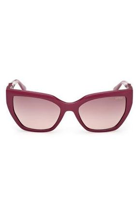 Guess Cat Eye Sunglasses in Violet /Gradient Bordeaux at Nordstrom Rack