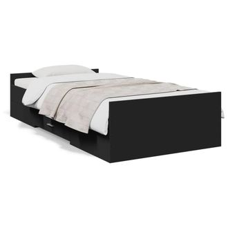 Berkfield Home Bed Frame with Drawers without Mattress Black 75x190 cm Small Single