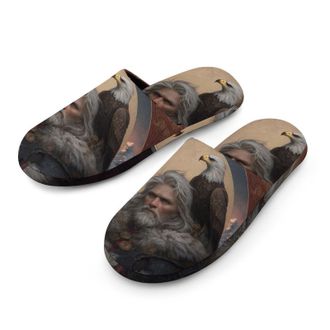 Generic Odin God Norse Mythology Mens House Slippers Slip Indoor Slipper On Shoes Warm Outdoor