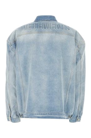 VETEMENTS Unisex Denim Jacket Blue Exterior: Cotton Giubbini