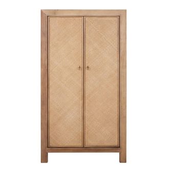 Maisons du monde Armario de 2 puertas de madera de olmo reciclada y bamb&uacute; 100 cm