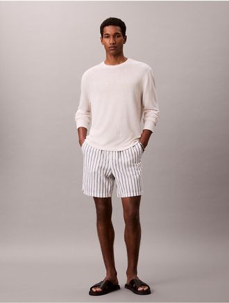 Calvin Klein Mens Linen Blend Stripe Shorts - Neutral - XL