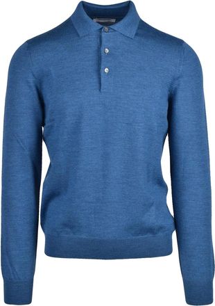 Gran Sasso Virgin Wool Polo Knit with Classic Collar and Three-Button Placket
