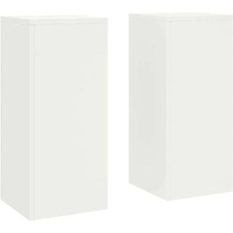 vidaXL Vidaxl - Soportes Para Plantas 2 Pcs Blanco 24 X 24 X 55 Cm Acero