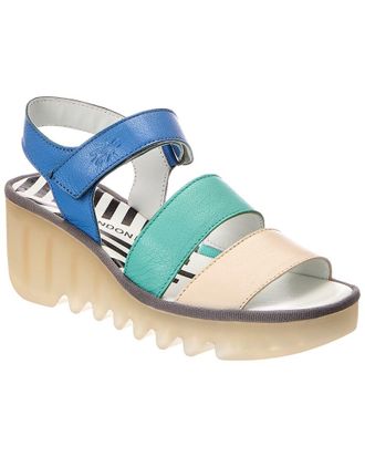FLY London Leather Wedge Sandal