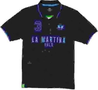 La Martina Tops, Heren, Zwart, M, Katoen, Logo Embroidery Polo