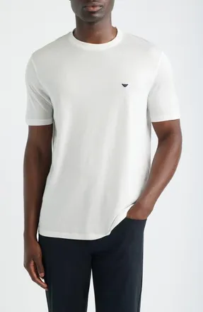 Emporio Armani Embroidered Logo T-Shirt in Solid White at Nordstrom, Size Xxx-Large