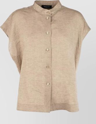Fabiana Filippi short sleeve stand collar textured shirt