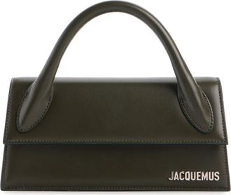 Jacquemus Le Bambino Long Leather Top Handle Bag in Black 990 at Nordstrom