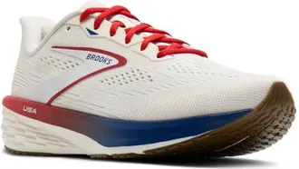 Brooks Launch 12 Running Sneaker in Coconut/red/blue at Nordstrom, Size 11.5