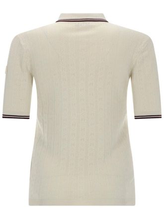 Moncler Knit Cotton Polo Shirt - Ivory