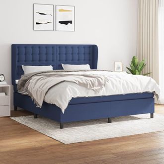 vidaXL Vidaxl - Cama Box Spring Con Colch&oacute;n Tela Azul 160x200 Cm