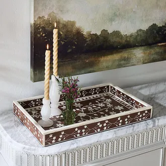 Ballard Designs Emerie Floral Inlay Tray - Ballard Designs