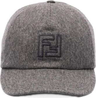 Fendi Baseball FF Cap - Dames - Petten - Grijs - ONE Size - Katoen - Accessoires