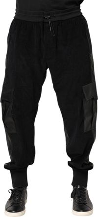 Dolce & Gabbana Black Cotton Cargo Jogger SweatMens Mens Pants (Pre-Owned)