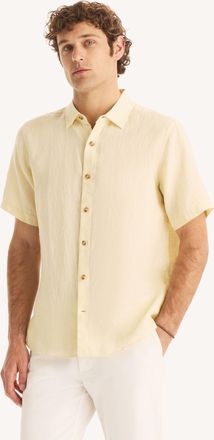Nautica Mens Classic Fit Short-Sleeve Linen Shirt