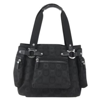 Ferragamo Pre-owned Gancini tote - Dames - Vintage Schoudertas - Zwart - ONE Size - Leer - Vintage