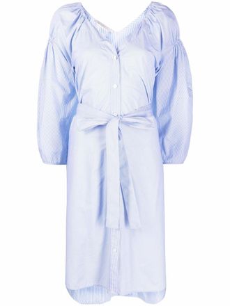 Stella McCartney Abito midi a righe - Blu