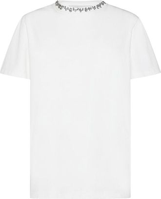 Golden Goose Cotton T-Shirt With Rhinestones-Donna