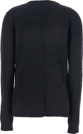 Rick Owens Womens Black Sweater With Cut-Out Details Alpaca Tops Top