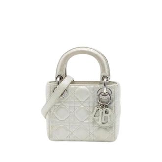 Dior Pre-owned Lady Dior - Dames - Vintage Mini Tas - Grijs - ONE Size - Leer - Vintage