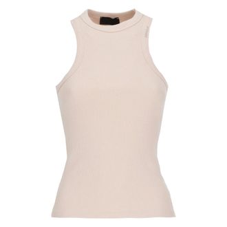 Dondup Sleeveless Tops, female, Pink, Size: XS Slim-fit Crew-neck Vest