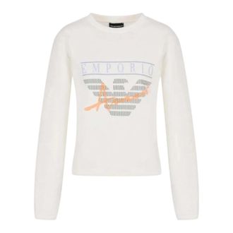 Emporio Armani Witte Sweatshirt 3R2M8A2J49Z0101 - Dames - Sweatshirts - Wit - M - Hoodies & sweatvesten