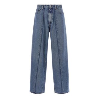 Maison Margiela Jeans, Heren, Blauw, W32, Katoen, Wide-leg Jeans