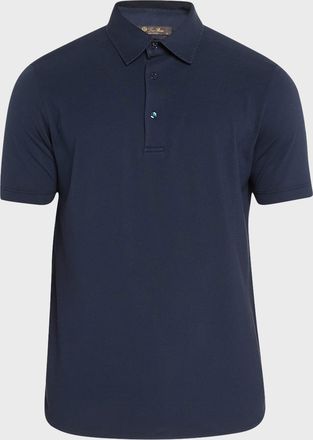 Loro Piana Mens Cotton Pique Polo Shirt