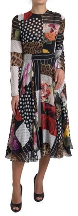 Dolce & Gabbana Patchwork Print Midi Jurk