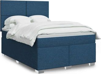 vidaXL Vidaxl - Cama Box Spring Con Colch&oacute;n Tela Azul 140x190 Cm