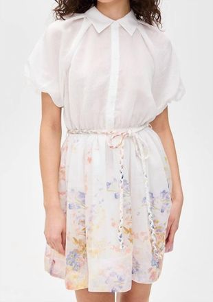 En Saison Taylorann Mini Dress In Ivory Violet Orange