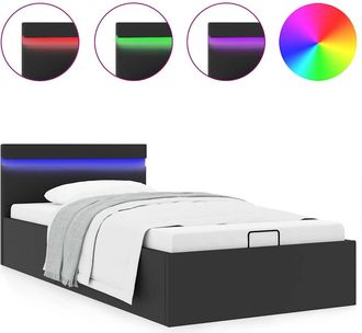 vidaXL Vidaxl - Cama Canap&eacute; Hidr&aacute;ulica Con Led Sin Colch&oacute;n Negra 90x200 Cm