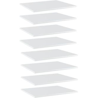 vidaXL Estante Estanter&iacute;a 8uds Contrachapada Blanco Brillo 60x50x1,5cm Vidaxl