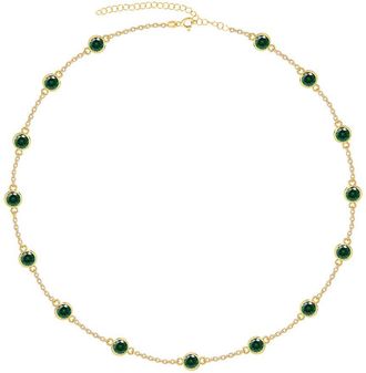 Gabi Rielle 14K Over Silver Cz Strand Necklace