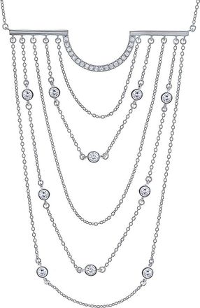 Crislu Silver Cz Statement Necklace