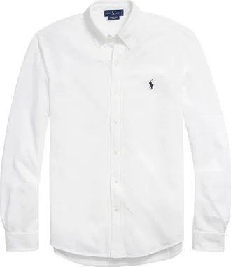 Polo Ralph Lauren Overhemden, Heren, Wit, 2Xl, Katoen, Featherweight Mesh Shirt Classic Style