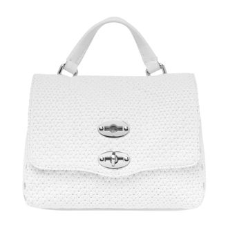 Zanellato Handbags, female, White, Size: ONE SIZE Postina Perforated Leather Bag