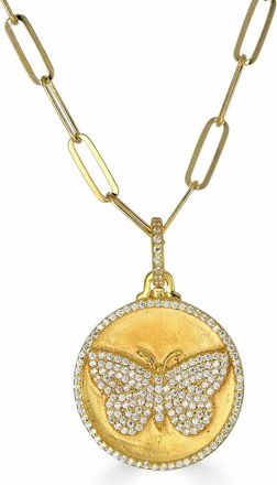 Rachel Reinhardt Jewelry Womens Pave Butterfly Necklace In Gold