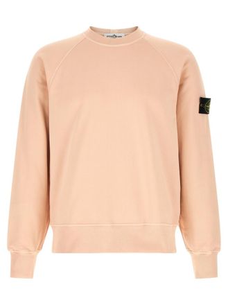Stone Island Pink Solid Crew Neck Sweatshirt