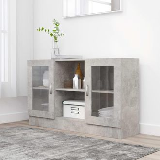 Berkfield Home Vitrine Cabinet Concrete Grey 120x30.5x70 cm Engineered Wood