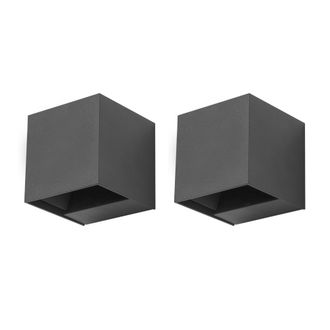 Forlight Rex (2uds) Aplique Exterior Led Con Haz De Luz Modulable. Aplique De Pared Para Jard&iacute;n Y Terraza Impermeable Ip54 Con Luz Led Blanco C&aacute;lido 4000k De 5