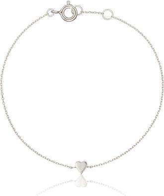 Lily & Roo Solid White Gold Tiny Heart Bracelet